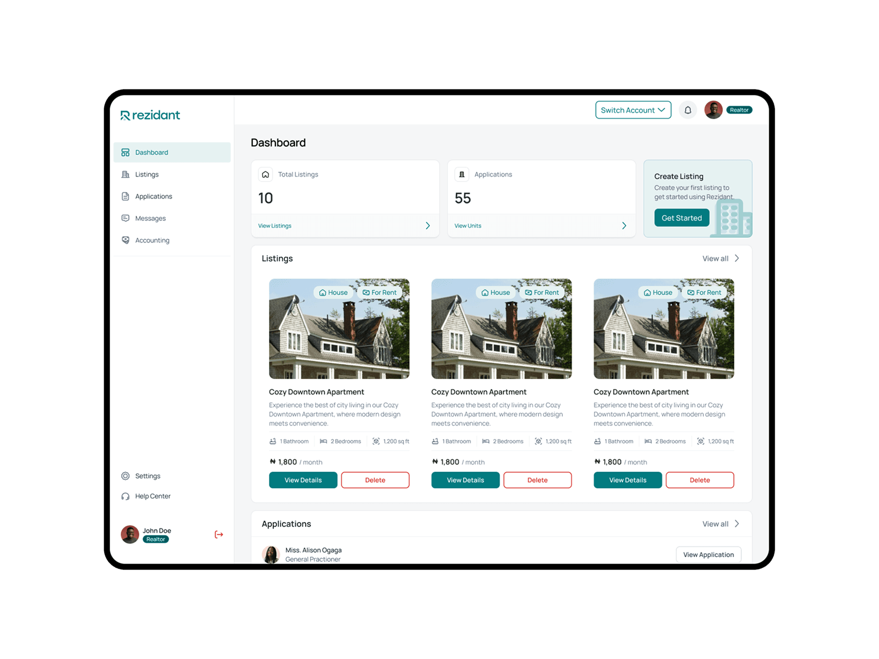 Realtors Dashboard