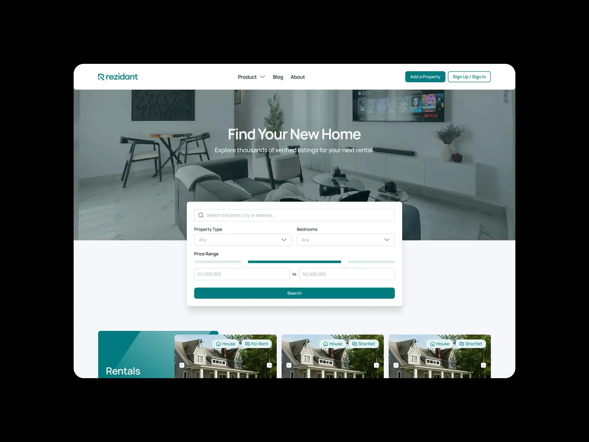 Tenants platform screenshot